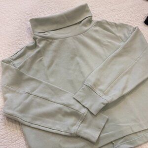 Frank & Oak mint green cropped sweatshirt - S